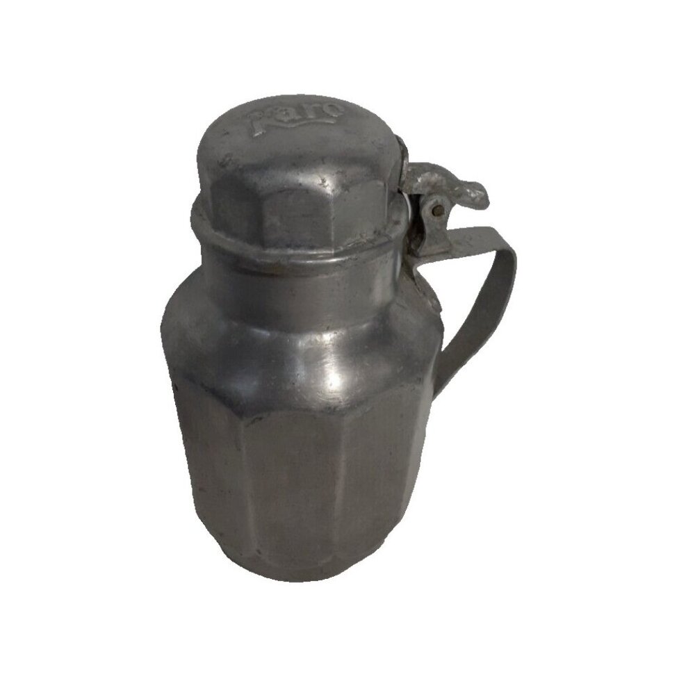 Vintage Aluminum Karo Syrup Dispenser, Lightweight, 6", Flip lid